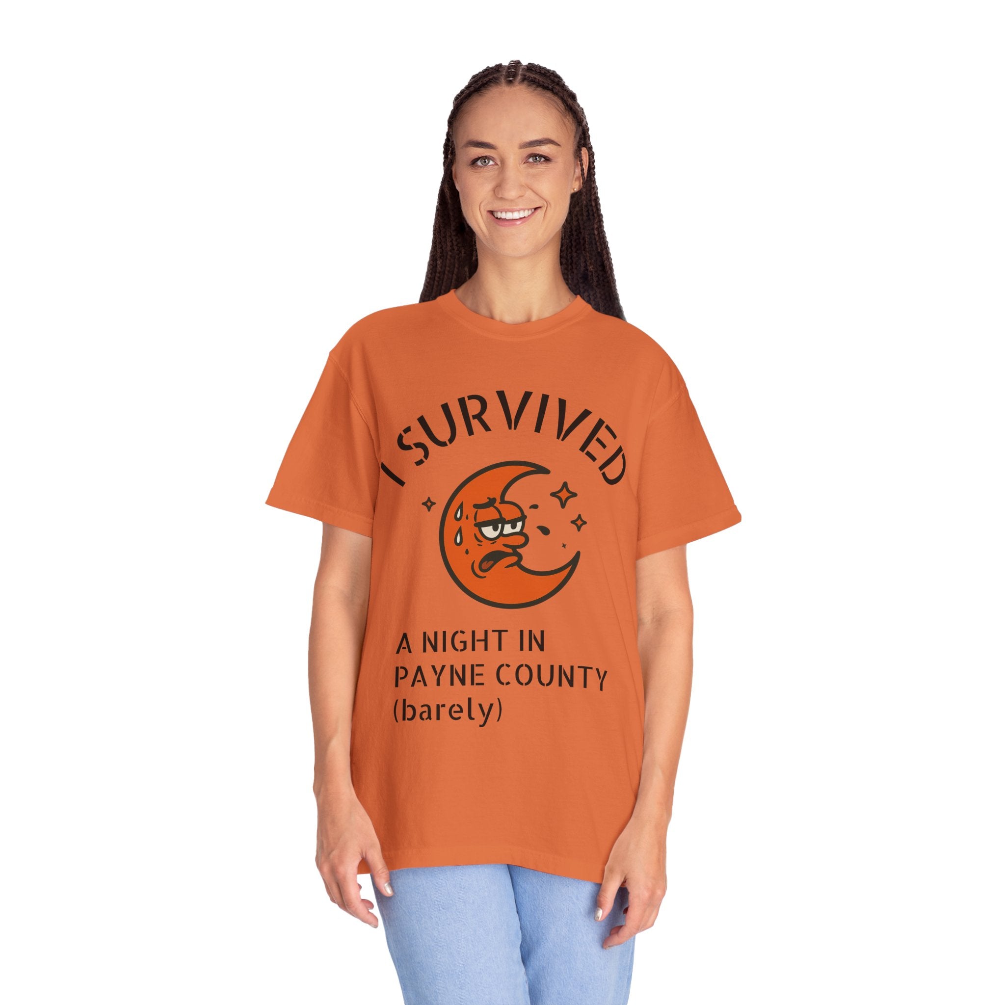 I Survived A Night in Payne County (barely) T-shirt | Moon Illustration