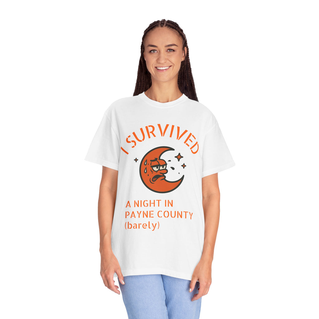 I Survived A Night in Payne County (barely) T-shirt | Moon Illustration