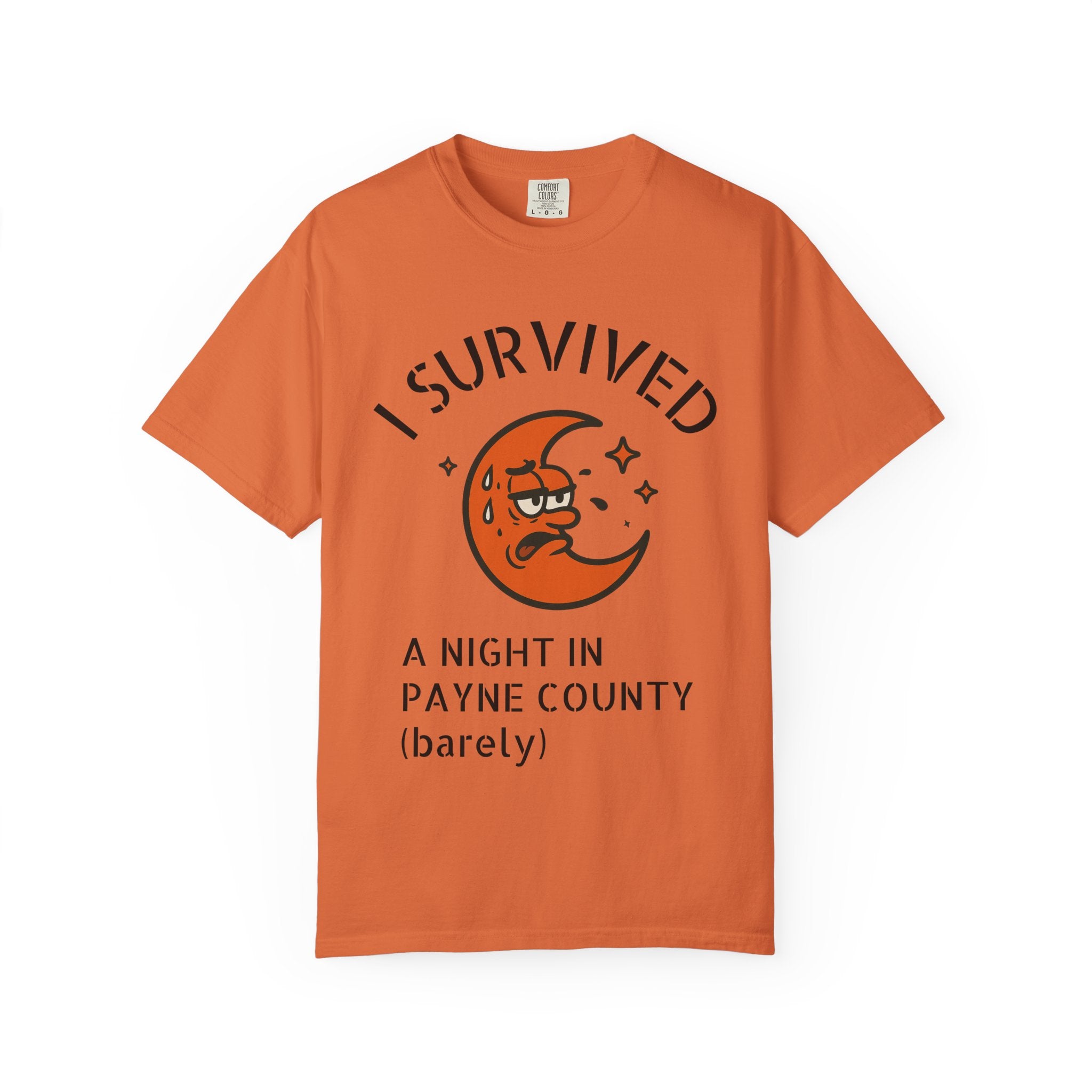 I Survived A Night in Payne County (barely) T-shirt | Moon Illustration