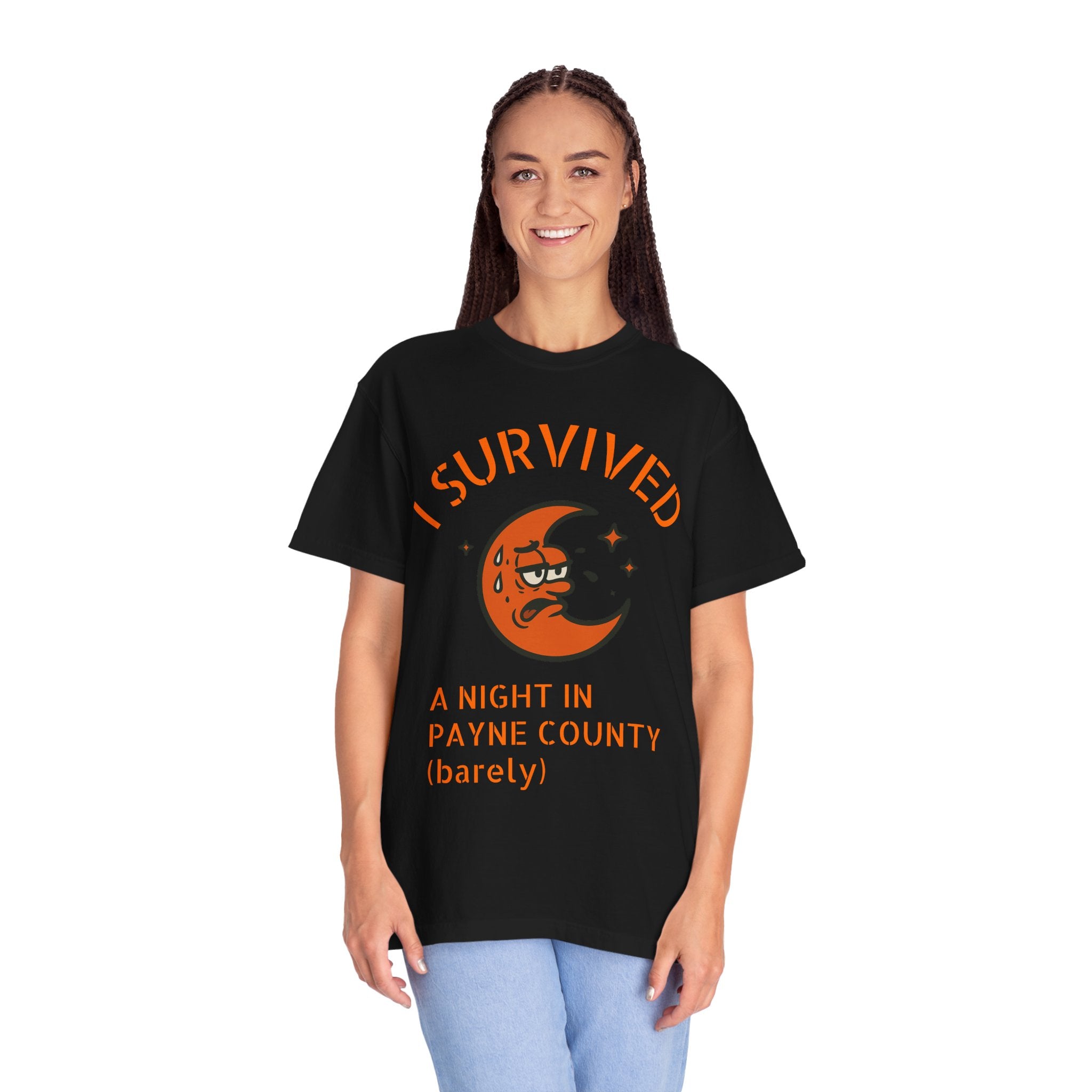I Survived A Night in Payne County (barely) T-shirt | Moon Illustration