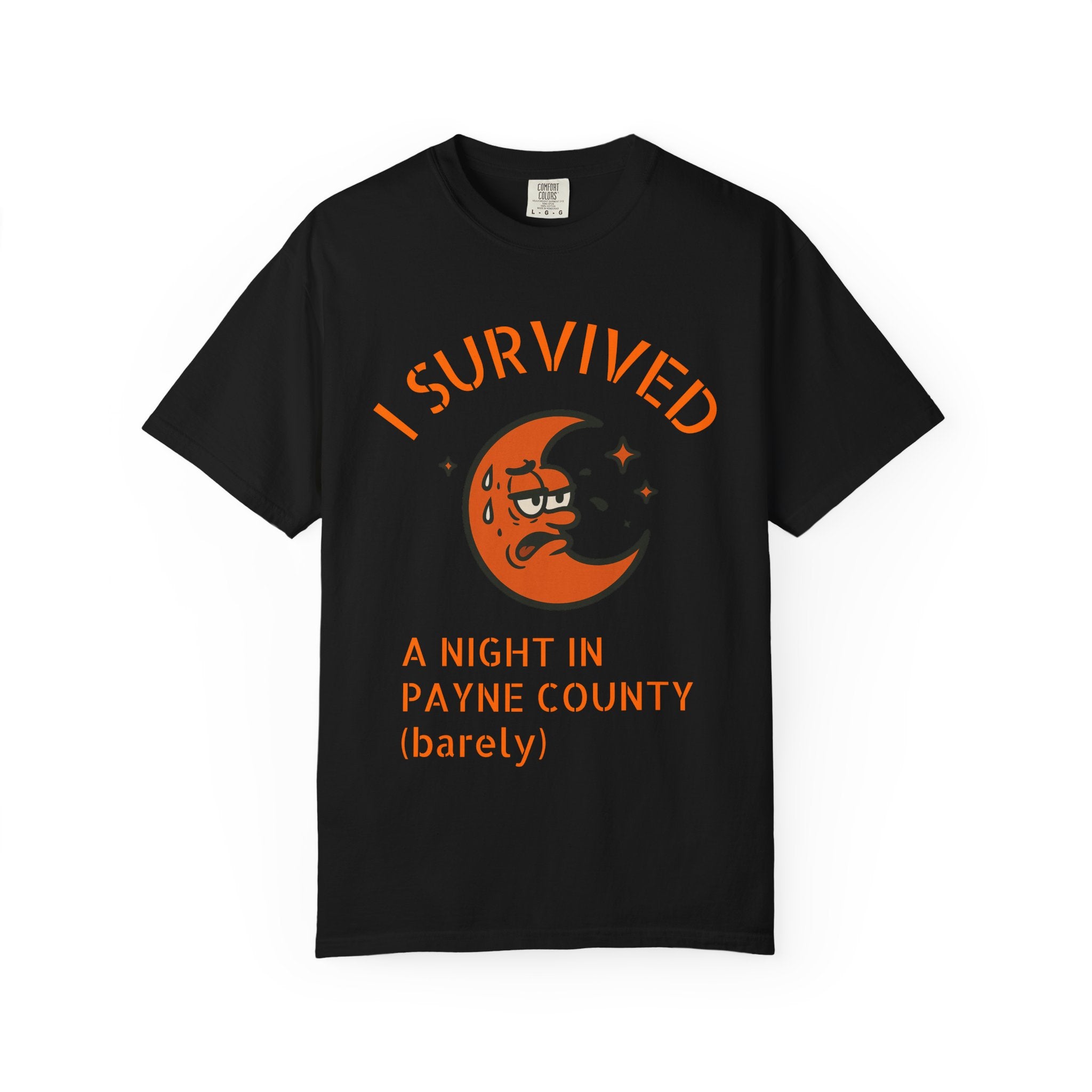 I Survived A Night in Payne County (barely) T-shirt | Moon Illustration